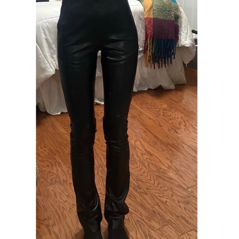 Extra Long Faux Leather Leggings